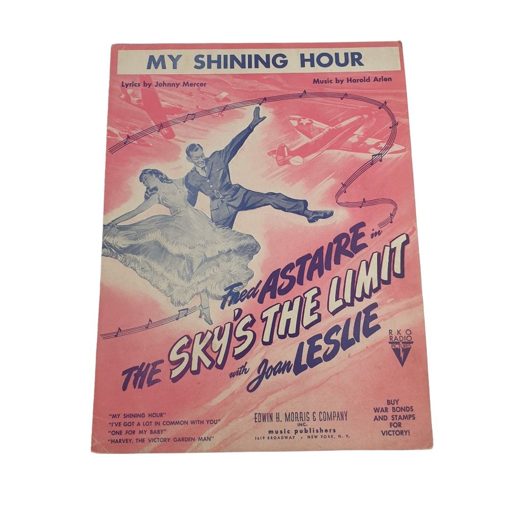 My Shining Hour 1943 Vintage Sheet Music Piano Voice Easy Listening Musical
